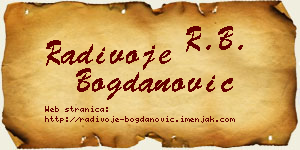 Radivoje Bogdanović vizit kartica